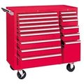 Kennedy Kennedy® 315XR K1800 Series 39-3/8"W X 18"D X 39"H 15 Drawer Red Roller Cabinet 315XR